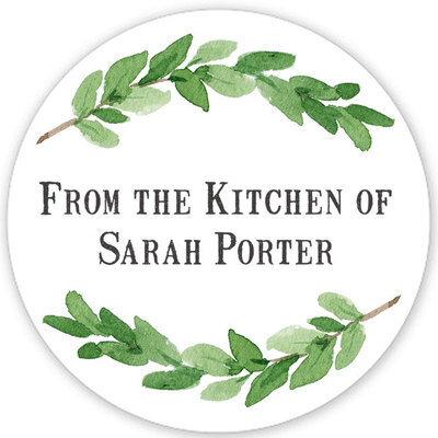 Two Sprigs Kitchen Round Stickers